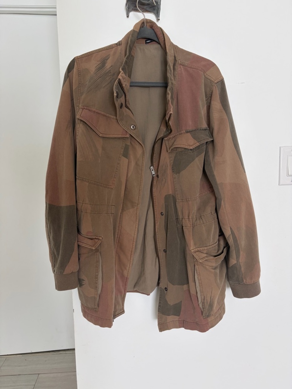 James Perse Women's Camouflage Field Jacket - Brown/Olive/Tan